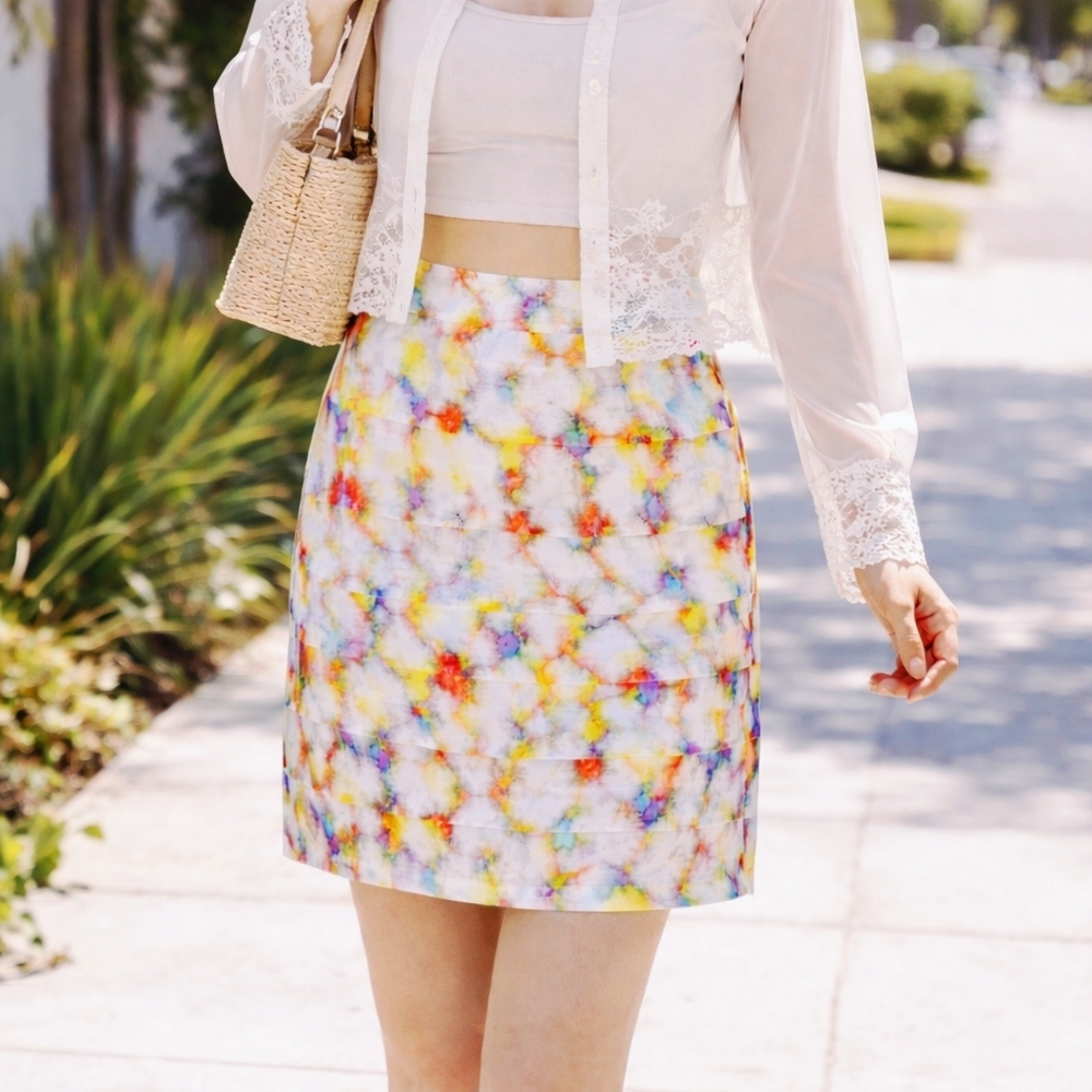 💲SALE💲 AT Cotton Silk Watercolor Skirt